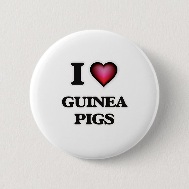 I Love Guinea Pigs Pinback Button (Front)