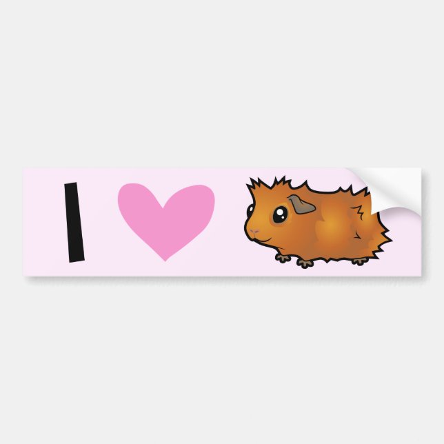 I Love Guinea Pigs (scruffy) Bumper Sticker (Front)