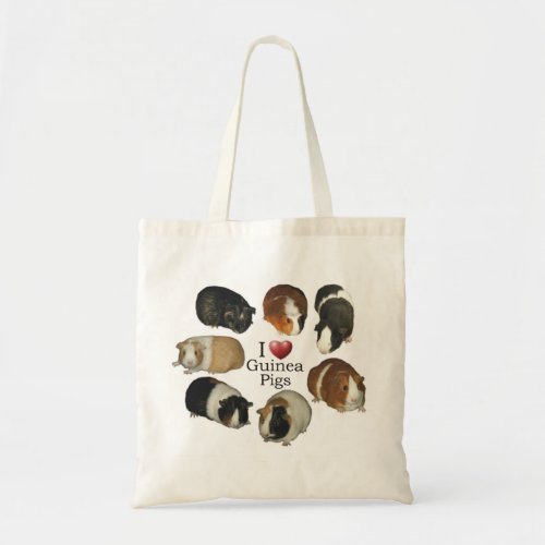 I Love Guinea Pigs Tote Bag