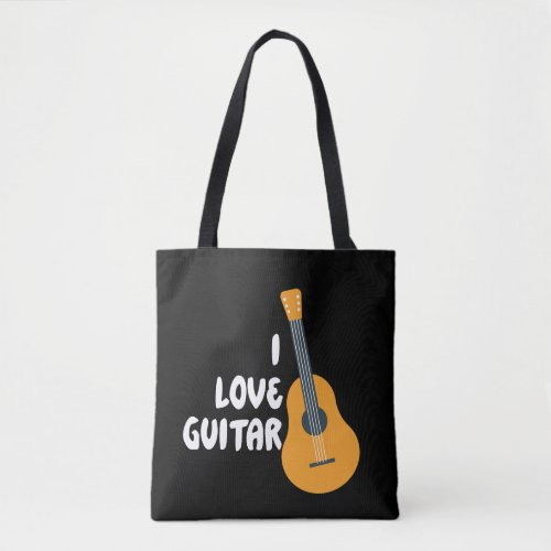 I love guitar design tote bag