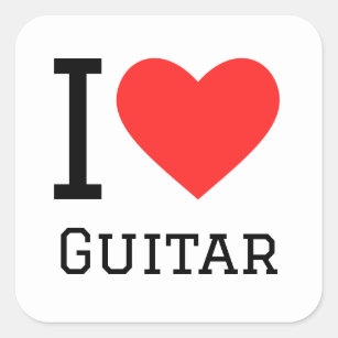 I love guitar square sticker