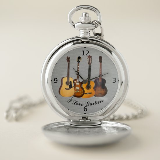 I LOVE GUITARS POCKET WATCH