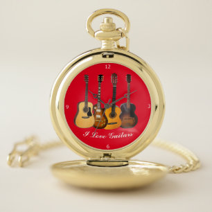 I LOVE GUITARS POCKET WATCH