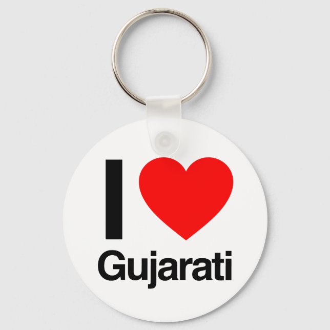 i love gujarati keychain (Front)