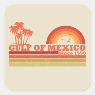 I love Gulf of Mexico est 1550 vintage Square Sticker