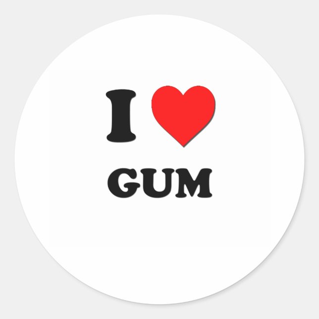 I Love Gum Classic Round Sticker (Front)