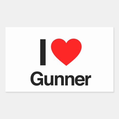 i love gunner rectangular sticker