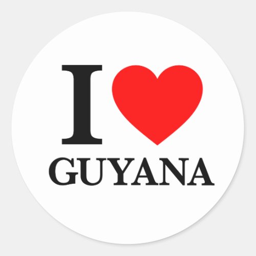 I Love Guyana Classic Round Sticker