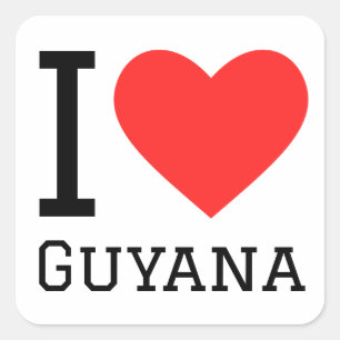 I love Guyana Square Sticker