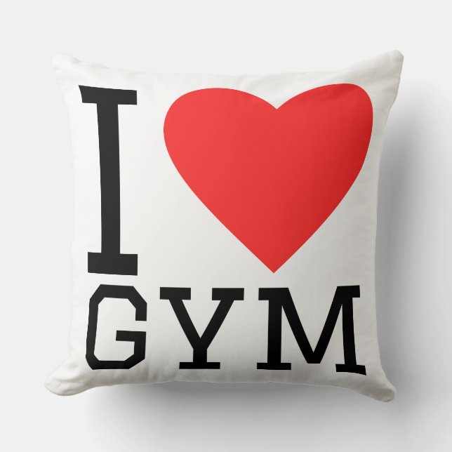I love gym throw pillow (Front)
