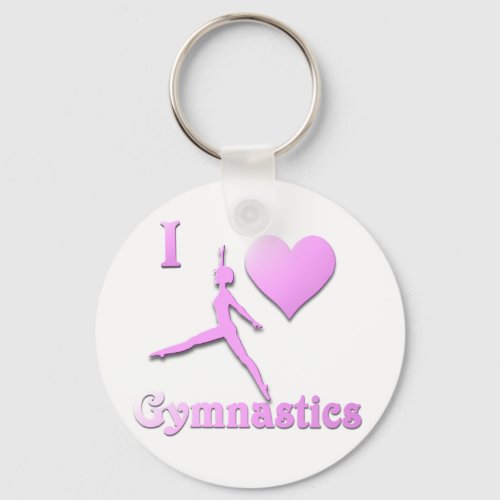 i love gymnastics 6 keychain