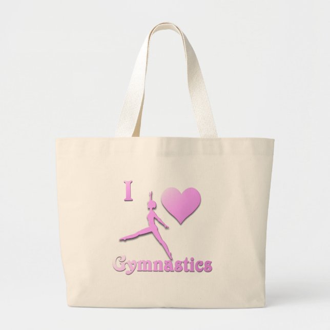 i love gymnastics #6 large tote bag (Front)