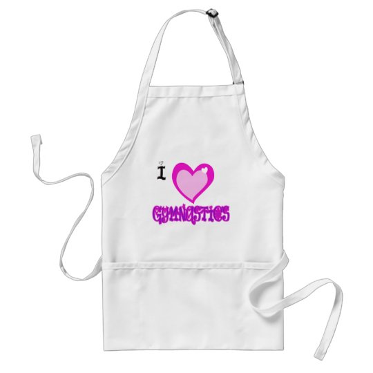 I Love GYMNASTICS Adult Apron