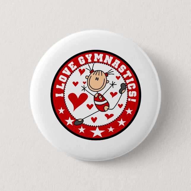 I Love Gymnastics Button (Front)