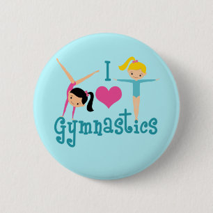 I Love Gymnastics Button