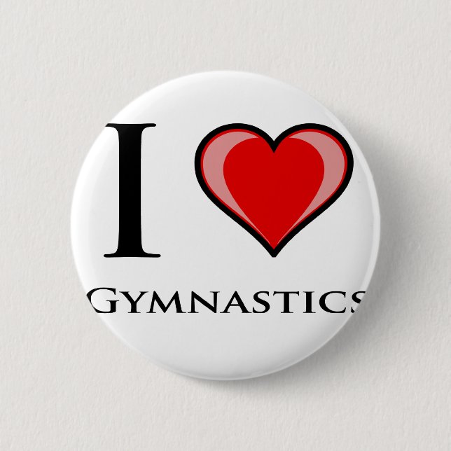 I Love Gymnastics Button (Front)