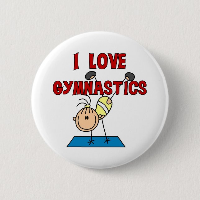 I Love Gymnastics Button (Front)