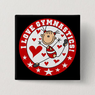 I Love Gymnastics Button