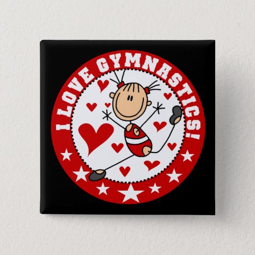 I Love Gymnastics Button