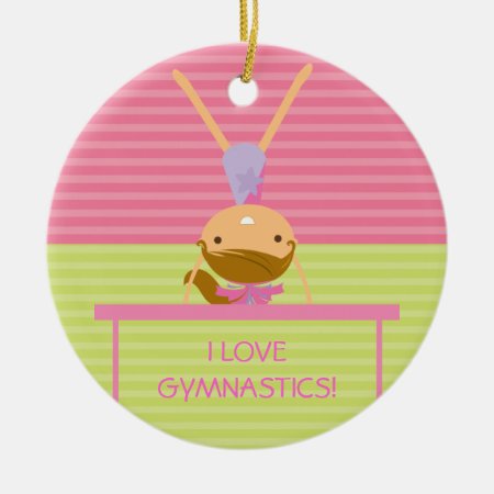 I Love Gymnastics Christmas Ornament