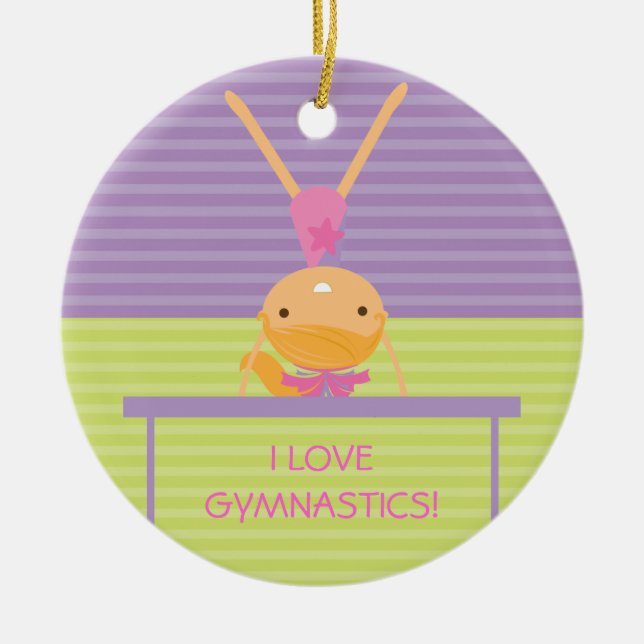 I LOVE GYMNASTICS Christmas Ornament (Front)