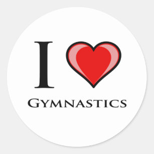 I Love Gymnastics Classic Round Sticker