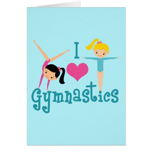 I Love Gymnastics Cute Gymnast Card