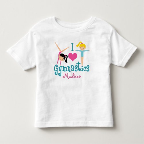 I Love Gymnastics Cute Gymnast Girl Toddler T_shirt