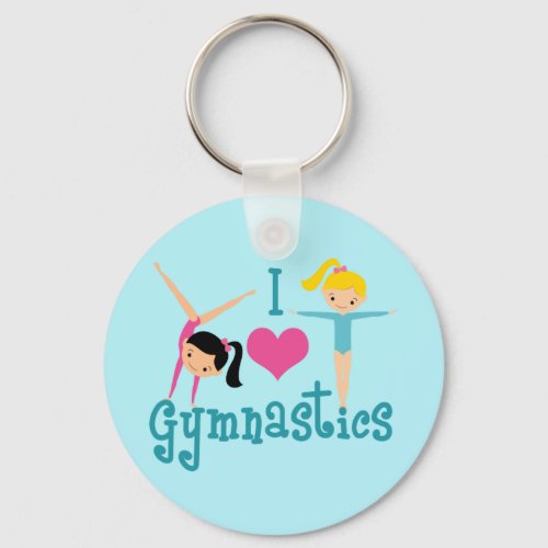 I Love Gymnastics Cute Gymnast Keychain