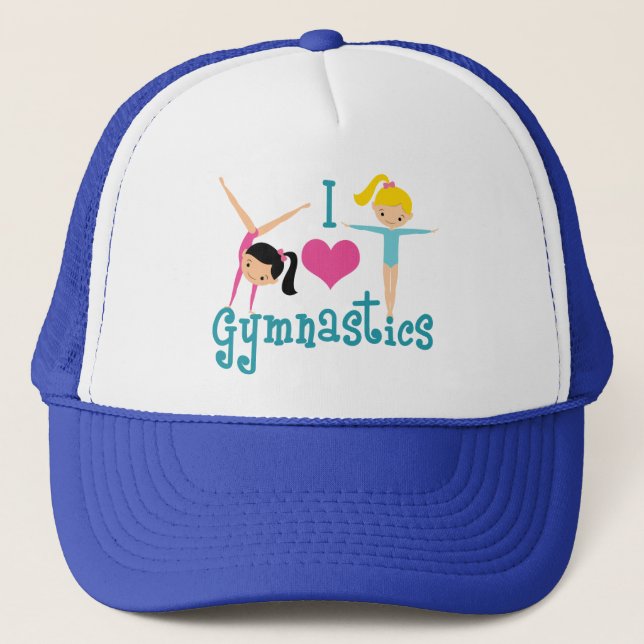 I Love Gymnastics Cute Gymnast Trucker Hat (Front)