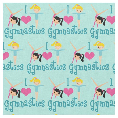 I Love Gymnastics Fabric