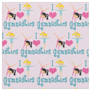I Love Gymnastics Fabric