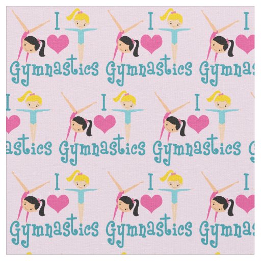 I Love Gymnastics Fabric