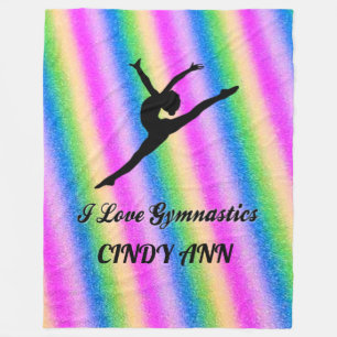 I LOVE GYMNASTICS FLEECE BLANKET!
