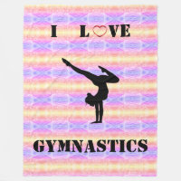 I Love Gymnastics Fleece Blanket for Girls!