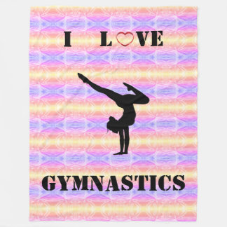 I Love Gymnastics Fleece Blanket for Girls!