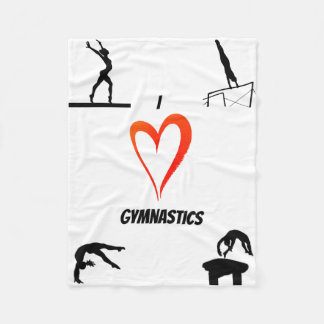 I Love Gymnastics Girls Fleece Blanket