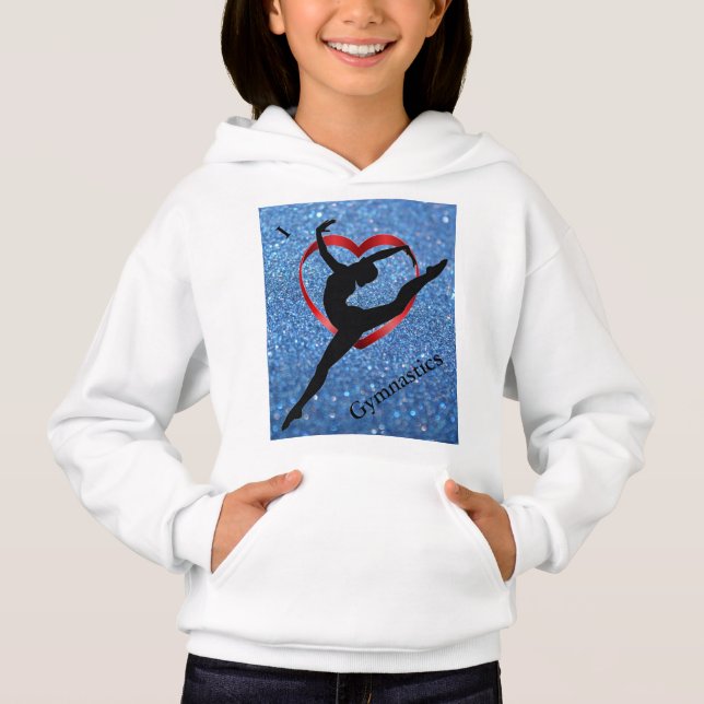I Love Gymnastics - Gymnast Hoodie for Kids (Front)