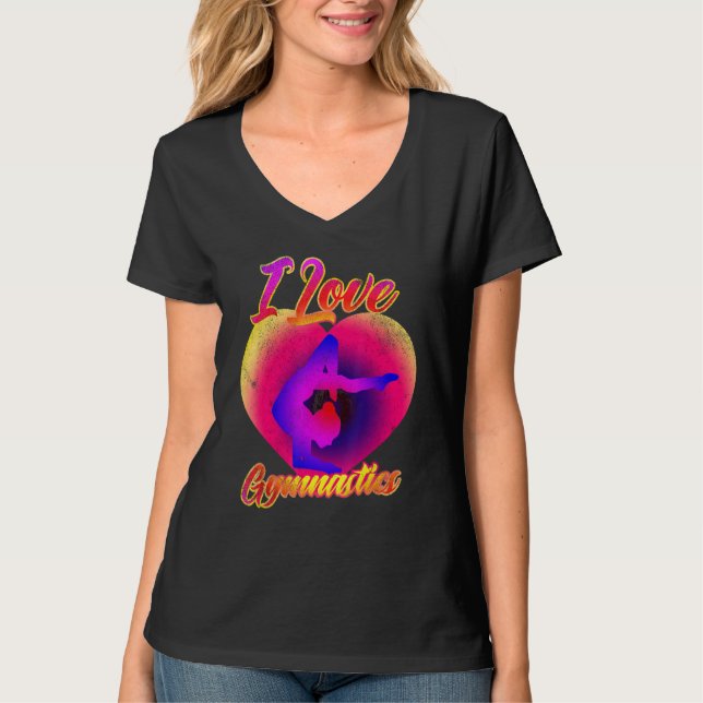 I Love Gymnastics Gymnast Tumbling Team Gymnastic  T-Shirt (Front)