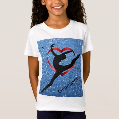 I Love Gymnastics Heart Tee