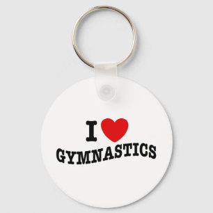 I Love Gymnastics Keychain