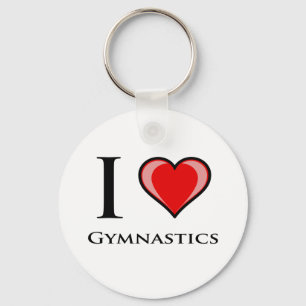 I Love Gymnastics Keychain