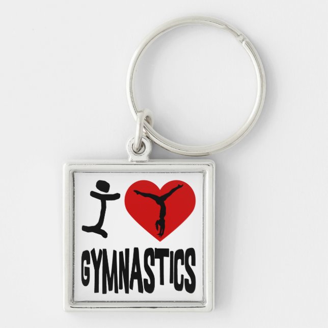 I Love Gymnastics Keychain (Front)