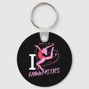 I Love Gymnastics Keychain