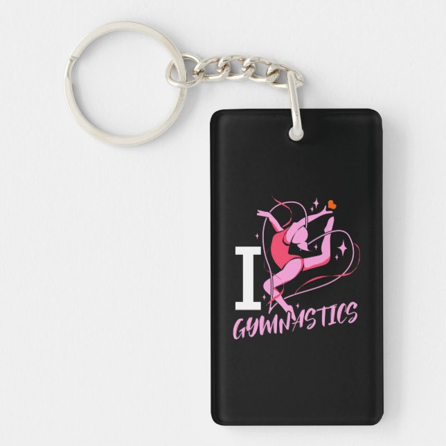 I Love Gymnastics Keychain (Front)
