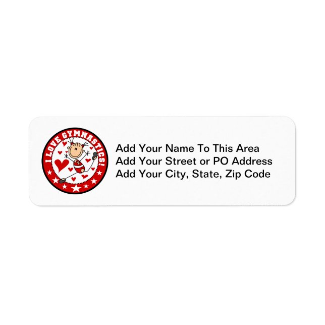 I Love Gymnastics Label (Front)