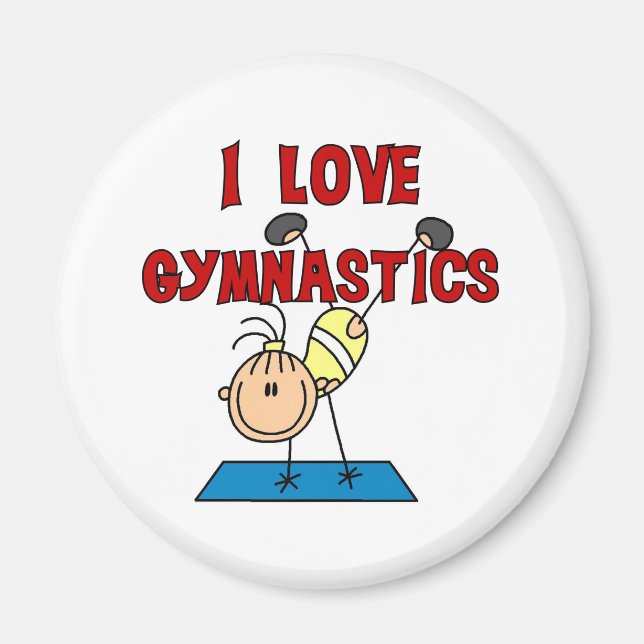 I Love Gymnastics Magnet (Front)