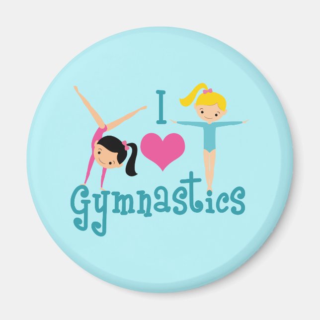 I Love Gymnastics Magnet (Front)