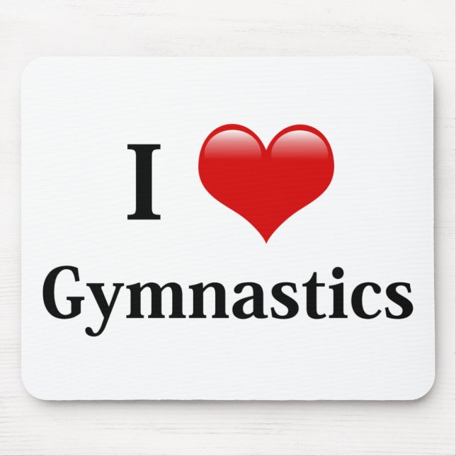 I Love Gymnastics Mouse Pad (Front)