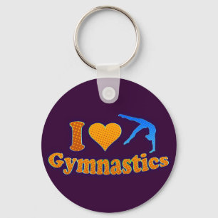 I LOve Gymnastics Orange Shirt Bag Gifts Keychain